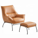 Jabel Accent Chair & Ottoman, Sandstone Top Grain Leather Acme