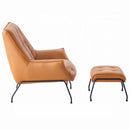 Jabel Accent Chair & Ottoman, Sandstone Top Grain Leather Acme