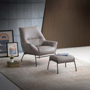 Jabel Accent Chair & Ottoman, Khaki Top Grain Leather Acme
