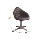 Pipino Accent Chair w/Swivel, Antique Ebony Top Grain Leather Acme