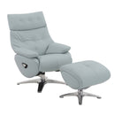 Janella Motion Accent Chair w/Swivel & Ottoman, Babyblue Leather Acme