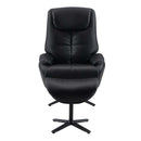 Labonita Motion Accent Chair w/Swivel & Ottoman, Black Top Grain Leather Acme