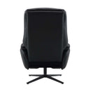 Labonita Motion Accent Chair w/Swivel & Ottoman, Black Top Grain Leather Acme