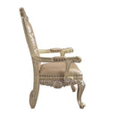 Vatican Arm Chair 2Pc, Faux Leather & Champagne Silver Finish Acme