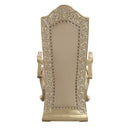 Vatican Arm Chair 2Pc, Faux Leather & Champagne Silver Finish Acme