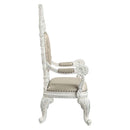 Vanaheim Arm Chair 2Pc, Beige Faux Leather & Antique White Finish Acme