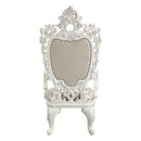 Vanaheim Arm Chair 2Pc, Beige Faux Leather & Antique White Finish Acme