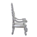 Valkyrie Arm Chair 2Pc, Faux Leather & Antique Platinum Finish Acme