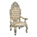 Sorina Arm Chair 2Pc, Faux Leather & Antique Gold Finish Acme
