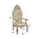 Sorina Arm Chair 2Pc, Faux Leather & Antique Gold Finish Acme