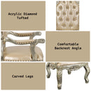 Sorina Arm Chair 2Pc, Faux Leather & Antique Gold Finish Acme