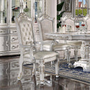 Vendome Arm Chair 2Pc, Faux Leather & Antique Pearl Finish Acme