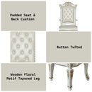 Vendome Arm Chair 2Pc, Faux Leather & Antique Pearl Finish Acme