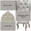 Sandoval Arm Chair 2Pc, Beige Faux Leather & Champagne Finish Acme