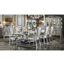 Dresden Arm Chair 2Pc, Faux Leather & Bone White Finish Acme