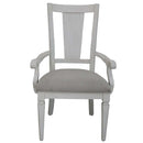 Katia Arm Chair 2Pc, Light Gray Linen & Weathered White Finish Acme