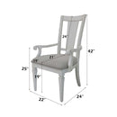 Katia Arm Chair 2Pc, Light Gray Linen & Weathered White Finish Acme
