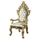 Desiderius Arm Chair 2Pc, Antique Gold & Hand-Painted Brown Finish Acme