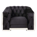 Pyroden Chair, Black Velvet & Chrome Finish Acme