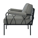 Rajni Patio Arm Chair, Gray Fabric & Black Finish Acme