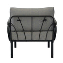 Rajni Patio Arm Chair, Gray Fabric & Black Finish Acme