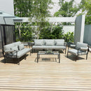 Rajni Patio Arm Chair, Gray Fabric & Black Finish Acme