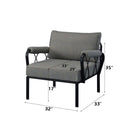 Rajni Patio Arm Chair, Gray Fabric & Black Finish Acme