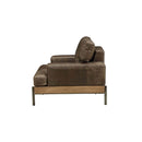 Silchester Chair, Distress Chocolate Top Grain Leather & Oak Finish Acme