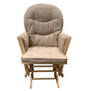Rehan Glider Chair & Ottoman, Taupe Microfiber & Natural Oak Finish Acme