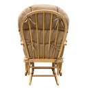 Rehan Glider Chair & Ottoman, Taupe Microfiber & Natural Oak Finish Acme