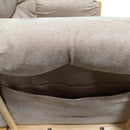 Rehan Glider Chair & Ottoman, Taupe Microfiber & Natural Oak Finish Acme