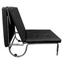 Senon Adjustable Foldable Chair (Futon), Silver & Black Finish Acme