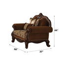 Jardena Chair w/2 Pillows, Pattern Fabric & Cherry Oak Finish Acme