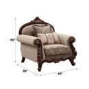 Mehadi Chair w/2 Pillows, Velvet & Walnut Finish Acme