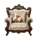 Shalisa Chair w/2 Pillows, Fabric & Walnut Finish Acme
