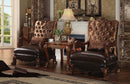 Dresden Chair w/Pillow, Golden Brown Velvet & Cherry Oak Finish Acme