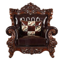 Forsythia Chair, Espresso Top Grain Leather Match & Walnut Finish Acme