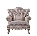 Jayceon Chair w/Pillow, Fabric & Champagne Finish Acme