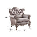 Jayceon Chair w/Pillow, Fabric & Champagne Finish Acme