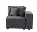 Silvester Modular - Right Facing Chair w/2 Pillows, Gray Fabric Acme