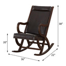 Triton Rocking Chair, Espresso Faux Leather & Walnut Finish Acme