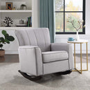 Denzell Rocking Chair, Light Gray Linen Acme