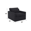 Frederick Swivel Chair w/Pillow, Dark Gray Fabric Acme