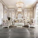 Vanaheim Chair w/Pillow, Fabric & Antique White Finish Acme