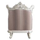 Vanaheim Chair w/Pillow, Fabric & Antique White Finish Acme