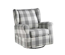 Patli Swivel Chair w/Glider, Gray Fabric Acme
