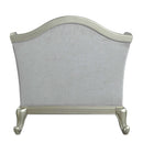 Qunsia Chair w/2 Pillows, Light Gray Linen & Champagne Finish Acme