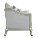 Qunsia Chair w/2 Pillows, Light Gray Linen & Champagne Finish Acme