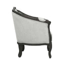 Samael Chair w/Pillow, Gray Linen & Dark Brown Finish Acme