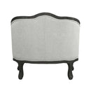 Samael Chair w/Pillow, Gray Linen & Dark Brown Finish Acme